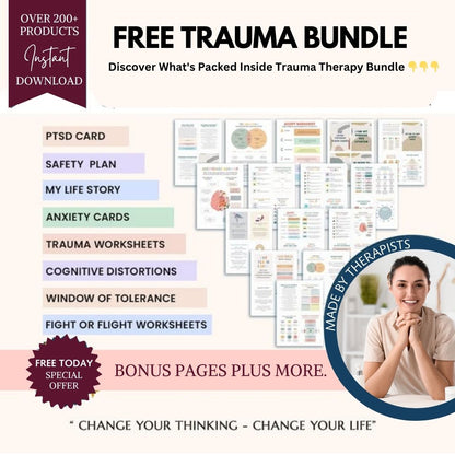 200+ Trauma therapy bundle (FREE TODAY)